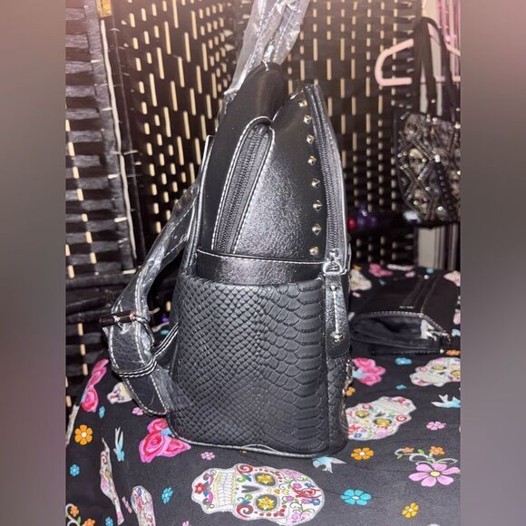 Edgy Backpack with Studded Skull Design - Picture 6 of 6